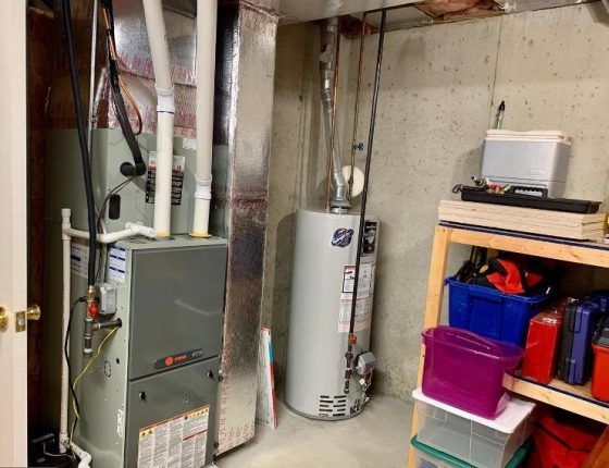 hvac system in basement of wilson school district home for sale